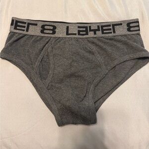 Layer 8 Men's Charcoal Sports Briefs